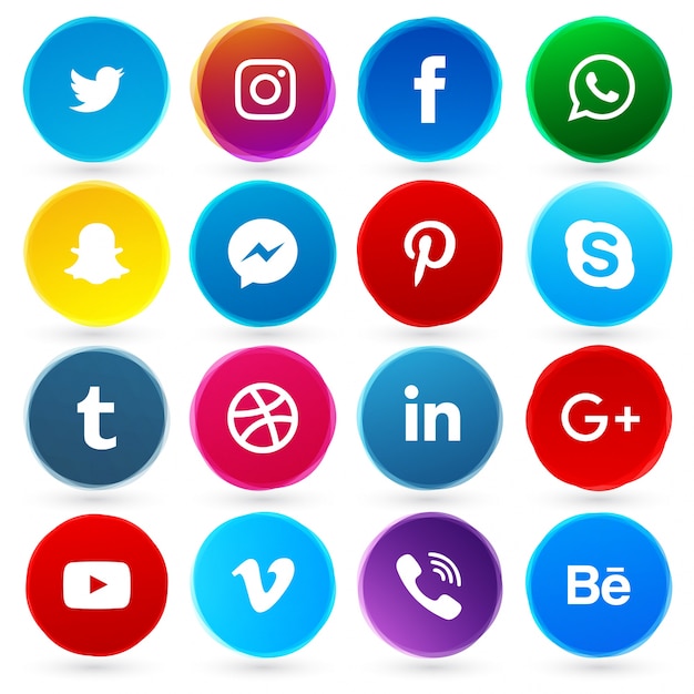 Round social network icons