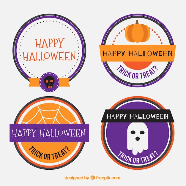 Round stickers for halloween