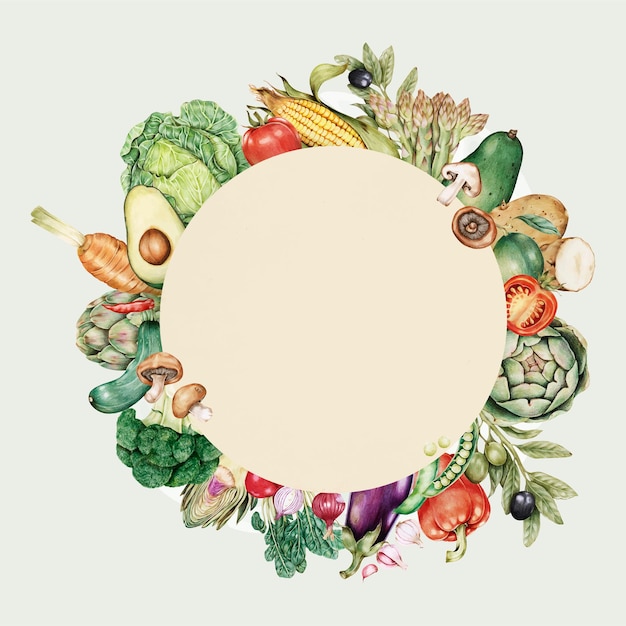 Round vegetables frame