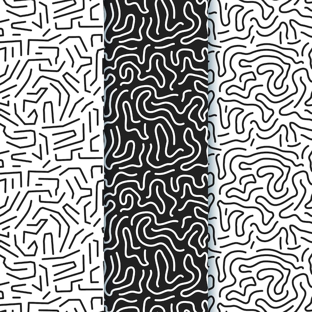 Free vector rounded lines pattern collection