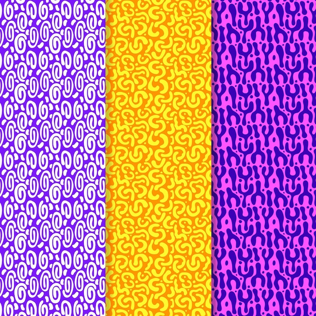 Free Vector rounded lines pattern collection