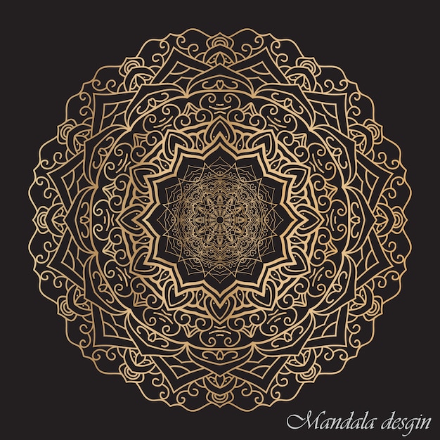 Rounded mandala with dark background