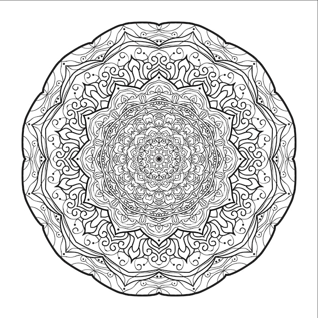 Rounded mandala with white background