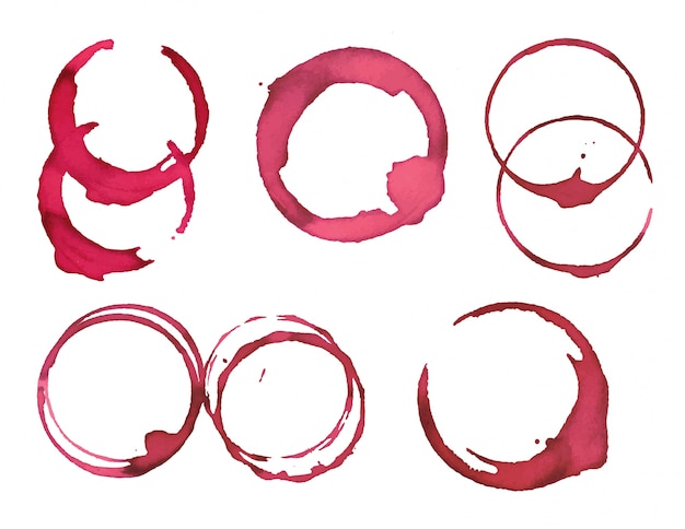 Rounded pink paint stains collection