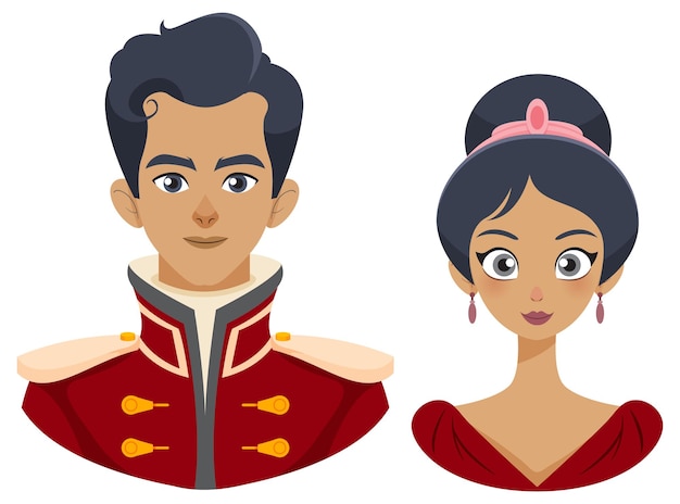 Free vector royal couple vector illustration