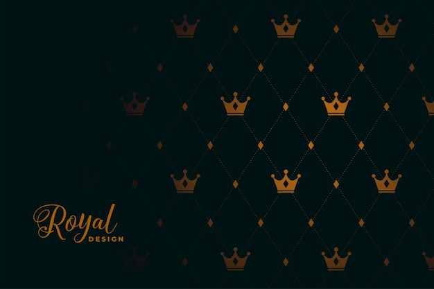 Free Vector royal crown pattern on black background