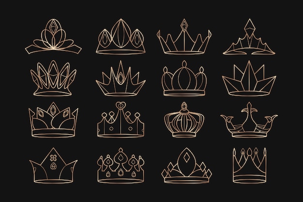 Royal crowns set