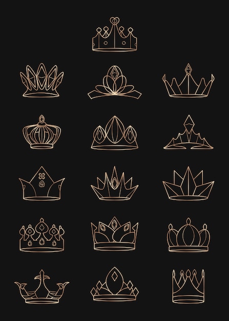 Royal crowns set