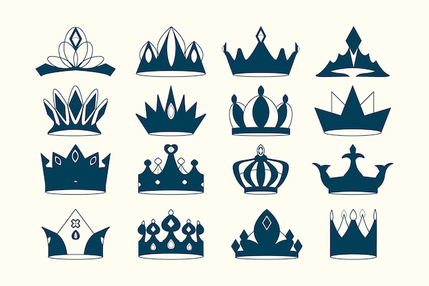 Free Vector royal crowns set