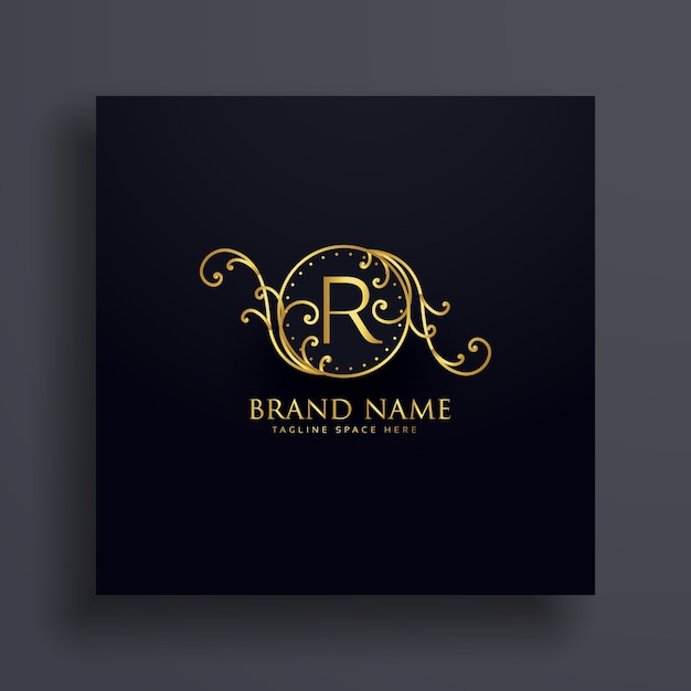 Free vector royal letter r premium logo concept design