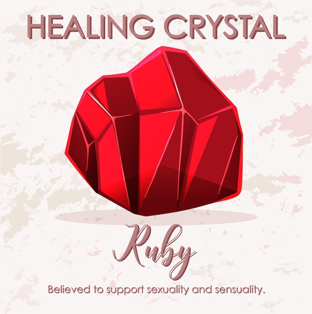 Free Vector ruby gemstone with text