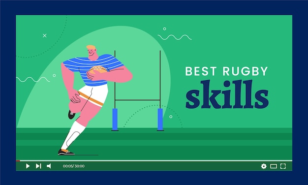 Rugby game youtube thumbnail template