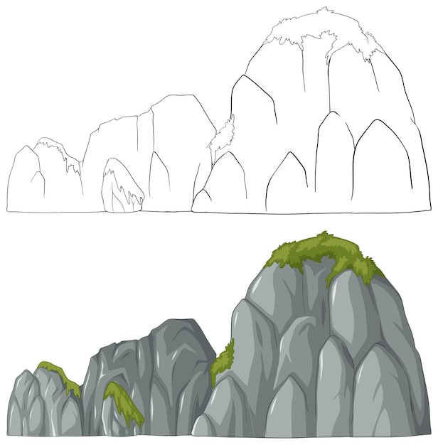 Free Vector rugged mountain peaks vector illustration