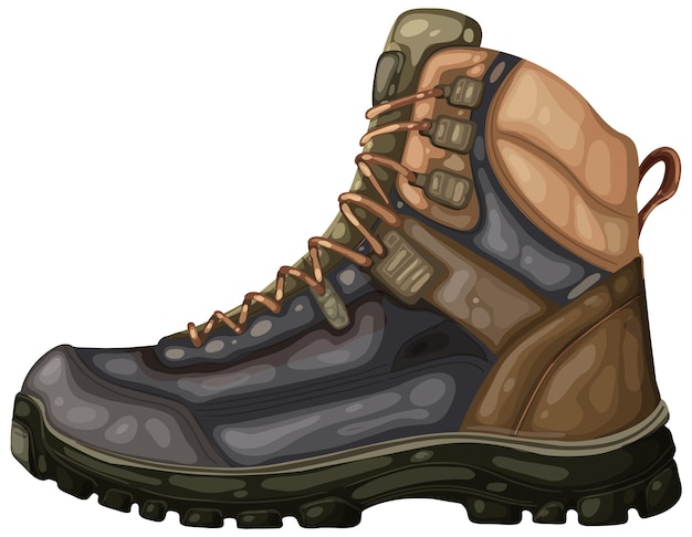 Free vector rugged outdoor hiking boot illustration