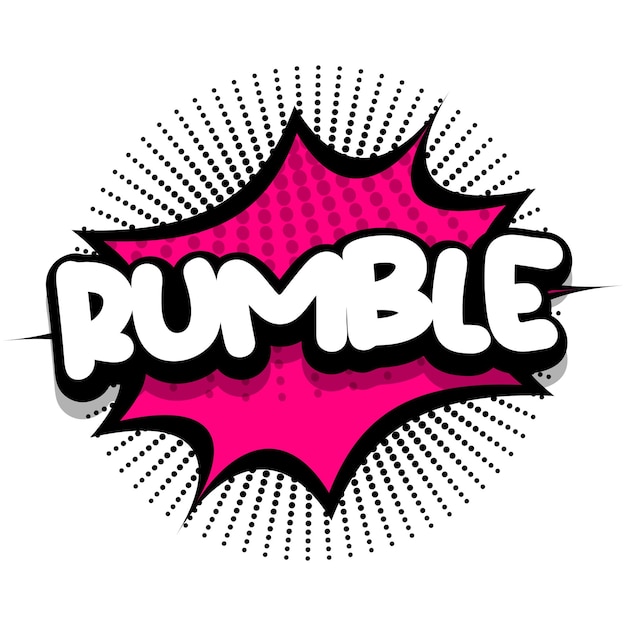 Rumble Comic book explosion bubble vector illustration