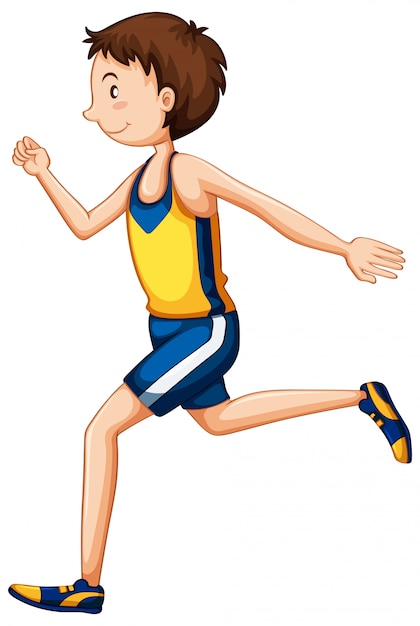 Free Vector a runner character on white background