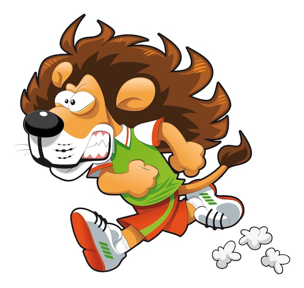 Free Vector runner lion