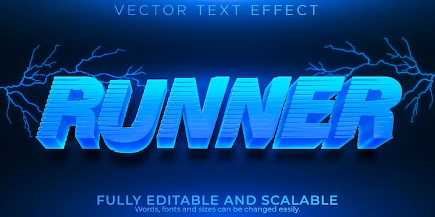 Runner text effect, editable speed and race text style