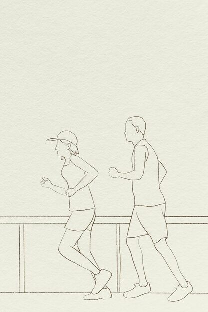 Runners background simple line drawing