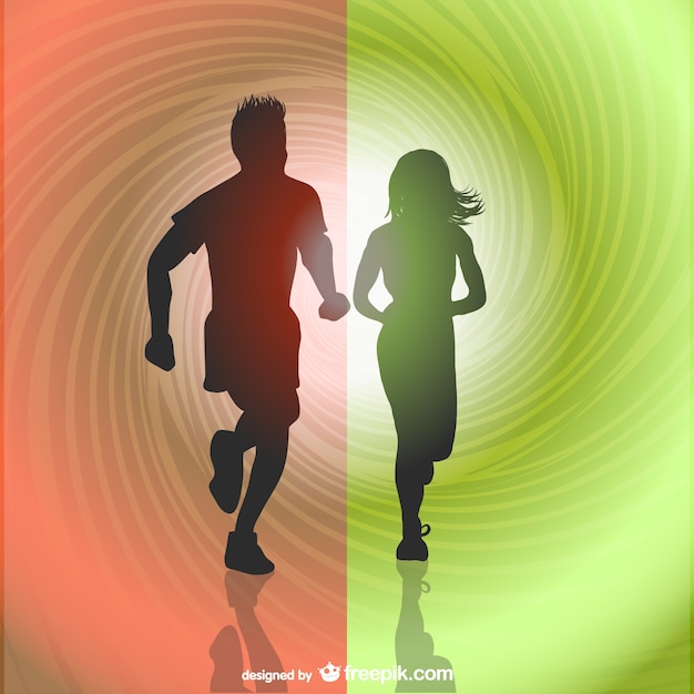 Free Vector runners silhouettes vector