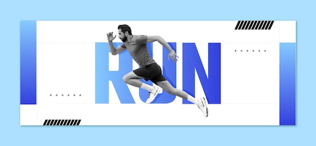 Free Vector running club facebook cover