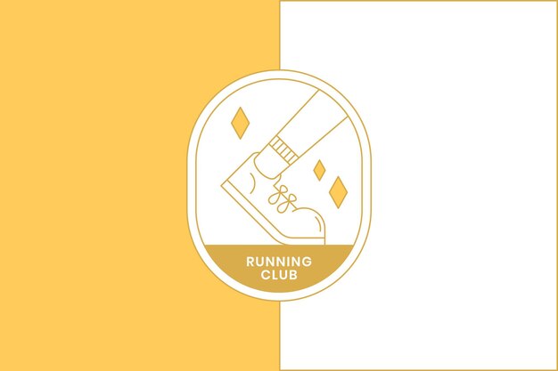 Running club fitness design element badge vector