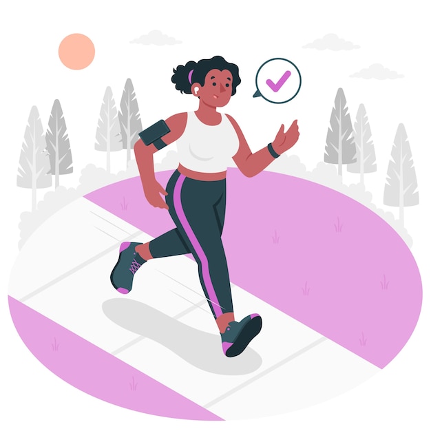 Free vector running concept illustration