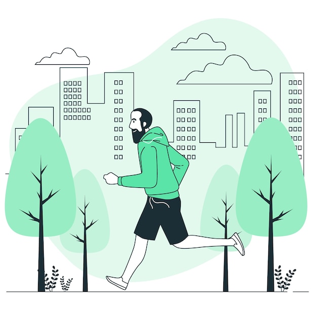 Free vector running concept illustration