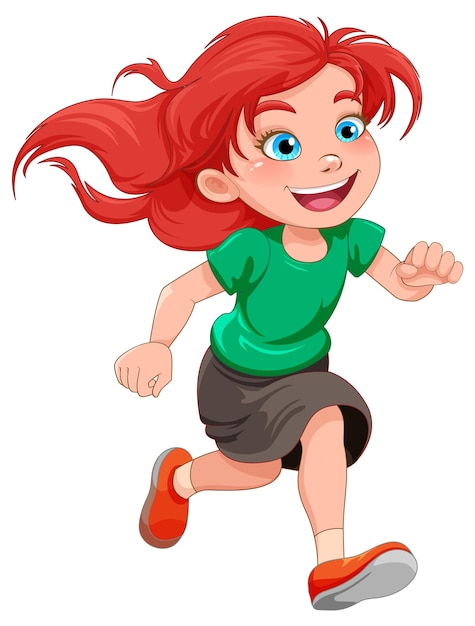 Free Vector running girl cartoon character