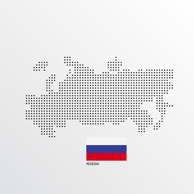 Russia Map design with flag and light background vector 