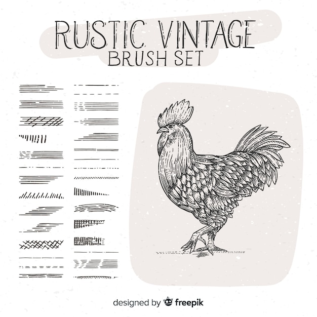 Free vector rustic vintage brush set