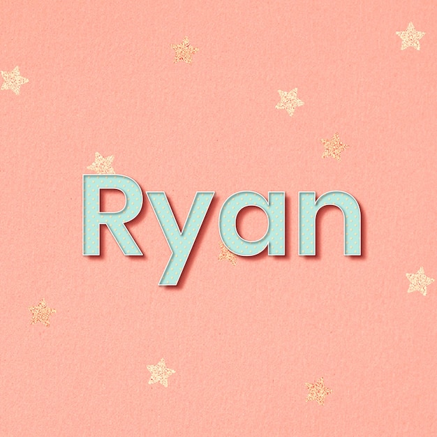 Free Vector ryan name word art typography