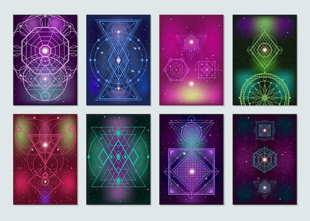 Sacred Geometry Colorful Banners Collection 