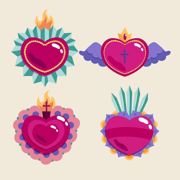 Free Vector sacred heart collection