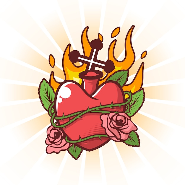 Free Vector sacred heart concept