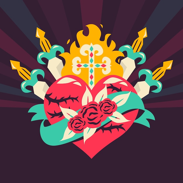 Free Vector sacred heart concept