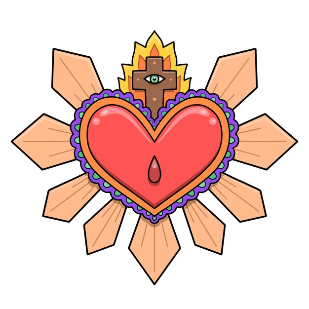 Free Vector sacred heart illustration design