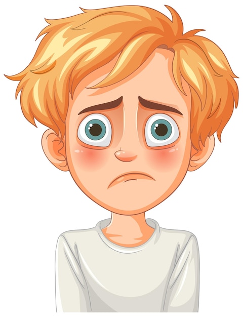 Free Vector sad boy with big eyes