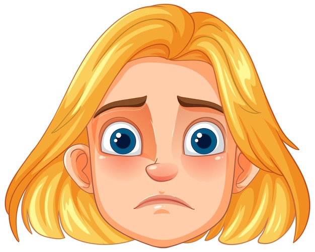 Free Vector sad expression on blonde character