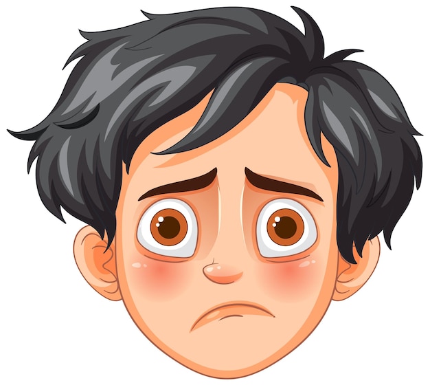 Free vector sad expression on boys face