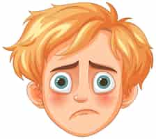 Free vector sad expression on boys face