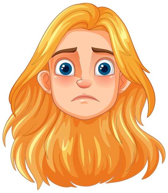 Free Vector sad expression with blonde hair