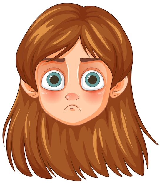 Free Vector sad girl with big eyes