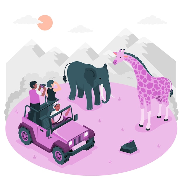 Free Vector safari  concept illustration