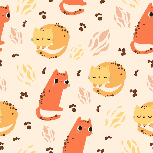 safari leopards seamless pattern