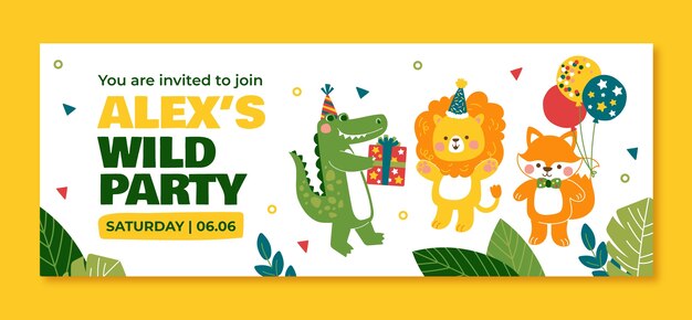 Safari party  facebook cover template