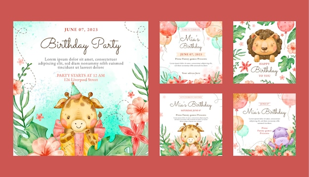 Free Vector safari party template design