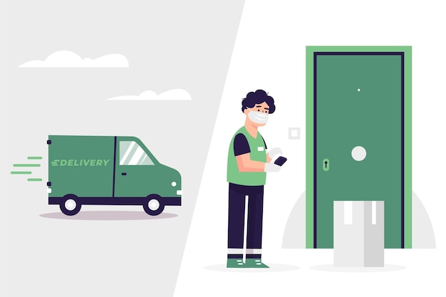 Free Vector safe food delivery concept