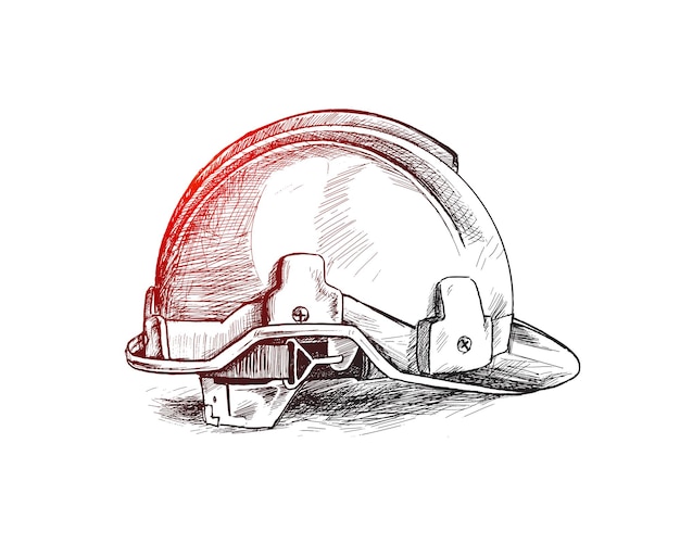 Free vector safety helmet hand drawn sketch vector illustration