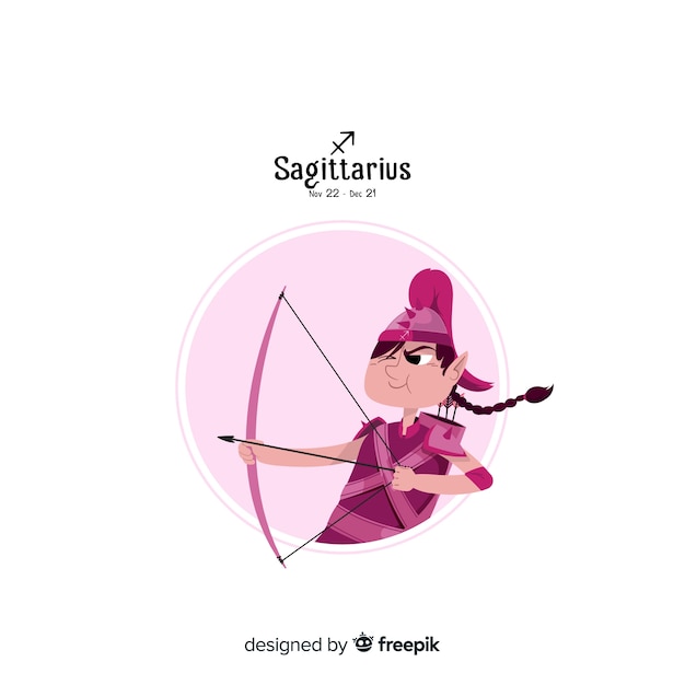 Free Vector sagittarius character hand drawn style